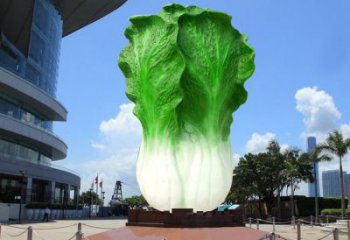 海南玻璃钢雕塑仿真大白菜-城市广场仿真植物景观大雕塑