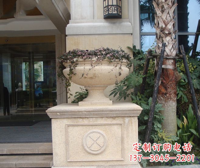 海南精美大理石花盆,给您的家增添独特的色彩