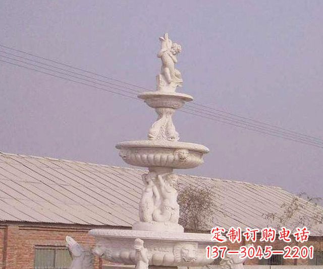 海南天使般的宁静——别墅景观天使喷泉石雕