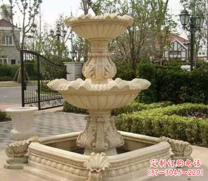 海南优雅精致的喷泉石雕
