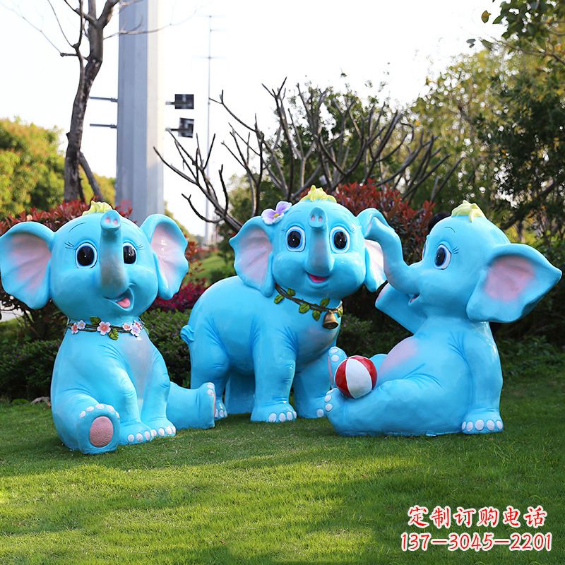 海南玻璃钢大象雕塑精美的艺术品