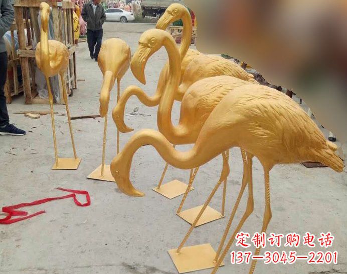 海南火烈鸟雕塑仿铜雕塑的精美杰作