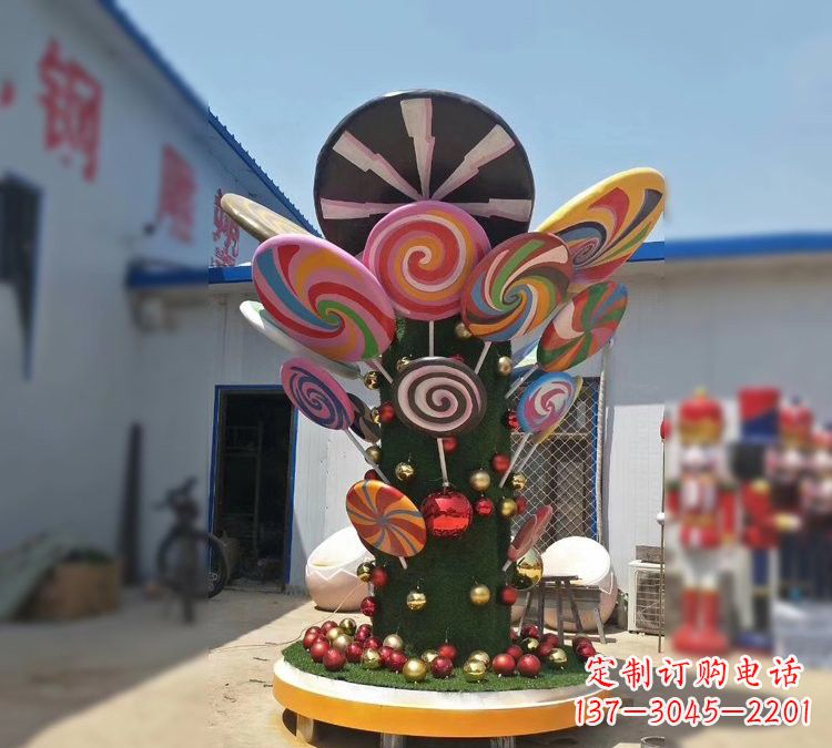 海南玻璃钢制作的棒棒糖雕塑