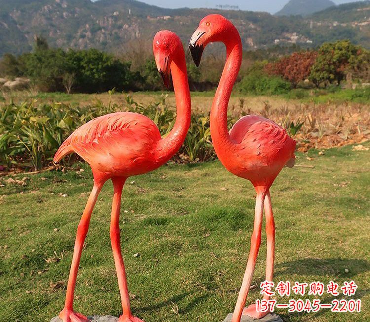 海南玻璃钢仿真火烈鸟雕塑极致精细的艺术品