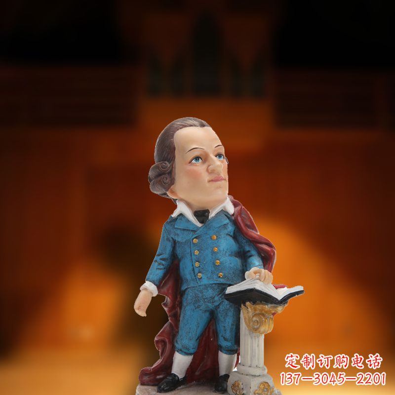 海南玻璃钢艺术莫扎特雕塑
