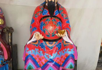 海南玻璃钢彩绘文财神神像雕塑