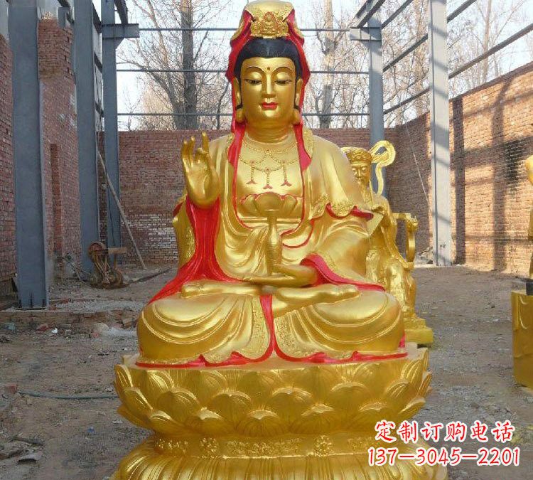 海南玻璃钢金观音菩萨雕塑
