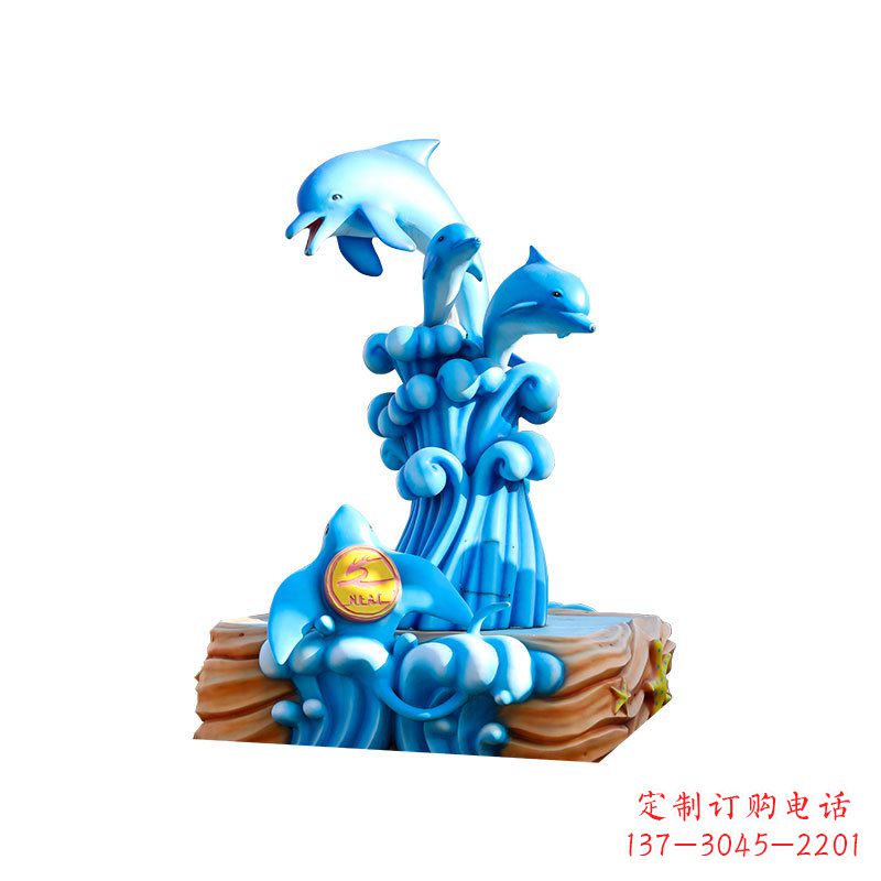 海南玻璃钢海豚雕塑精美可爱的海洋宝藏