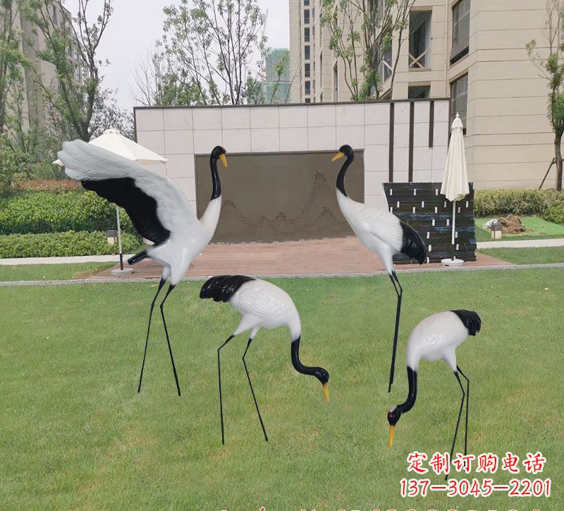 海南玻璃钢仙鹤雕塑 (2)