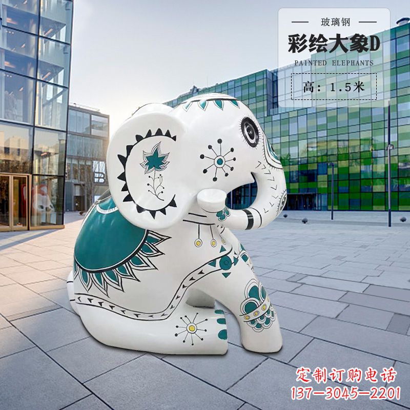 海南玻璃钢小象雕塑精致而可爱
