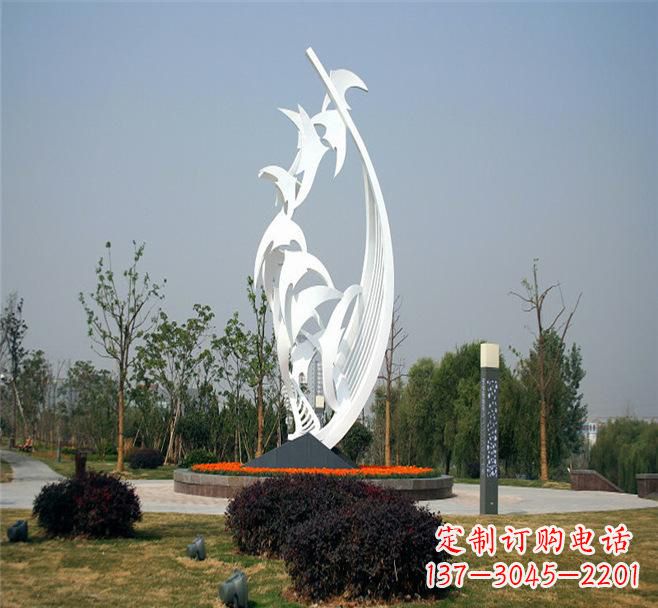 海南不锈钢爱心大雁雕塑