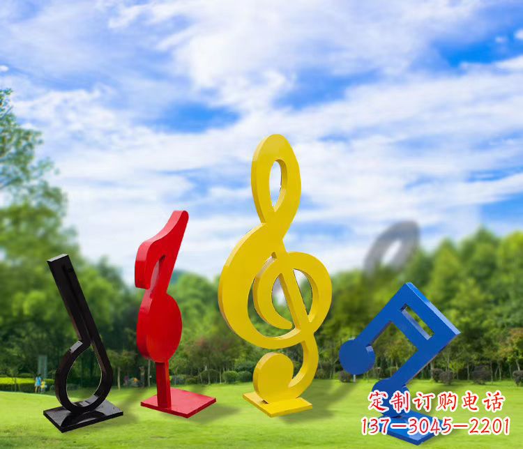 海南不锈钢彩绘音符雕塑