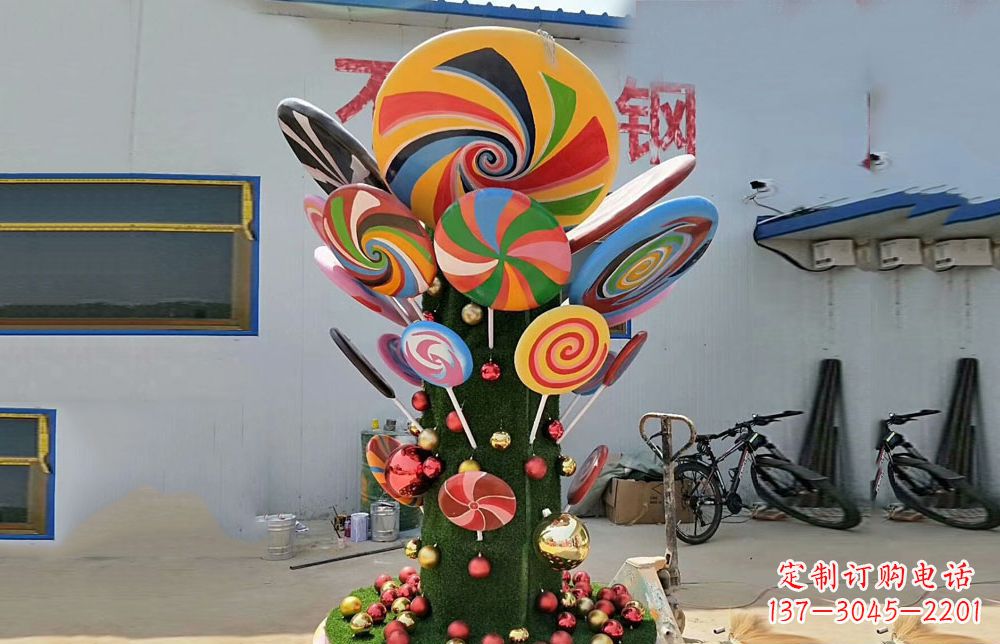 海南不锈钢彩色棒棒糖雕塑艺术与景观的完美结合