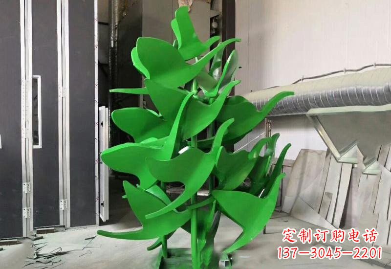 海南优雅美观的不锈钢彩色大雁雕塑