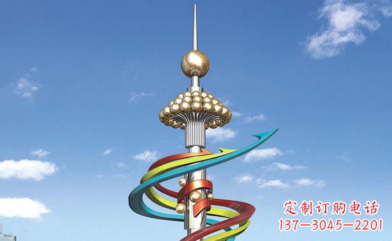 海南不锈钢飘带彩色雕塑——缤纷空间的艺术美学
