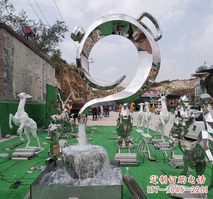 海南不锈钢茶壶雕塑精致美观的艺术品