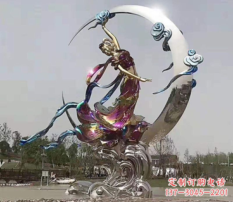 海南不锈钢嫦娥奔月雕塑