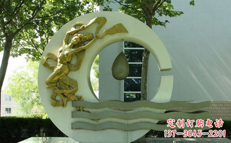 海南不锈钢嫦娥奔月景观雕塑