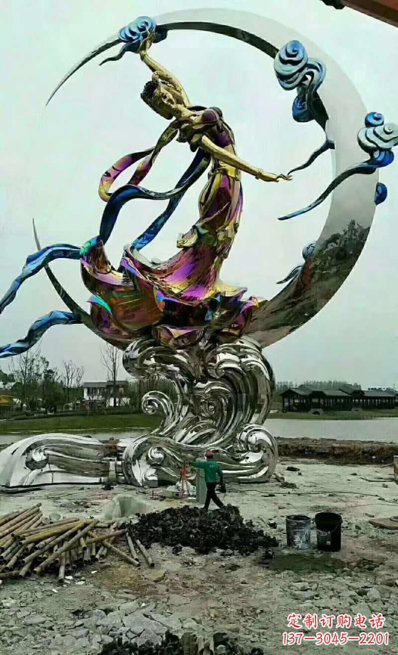 海南不锈钢嫦娥奔月雕塑