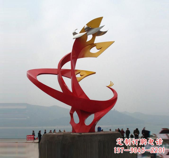 海南不锈钢城市抽象凤凰雕塑