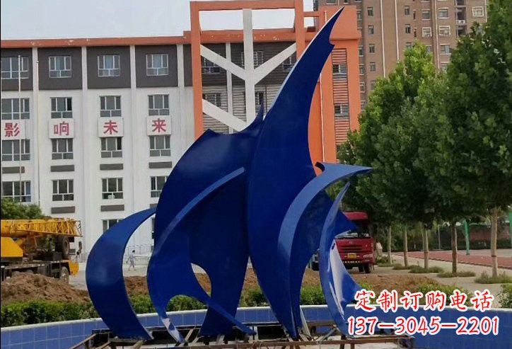海南不锈钢船帆雕塑象征着自由和希望