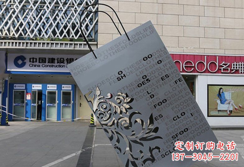 海南不锈钢购物袋雕塑——给人以美感的艺术品
