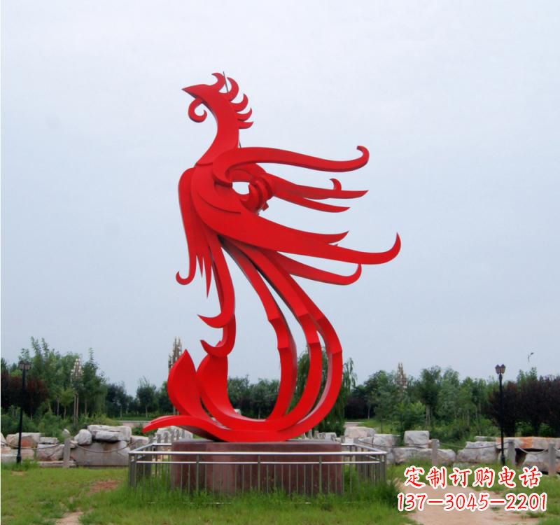 海南不锈钢凤凰雕塑绚丽多彩的艺术之美