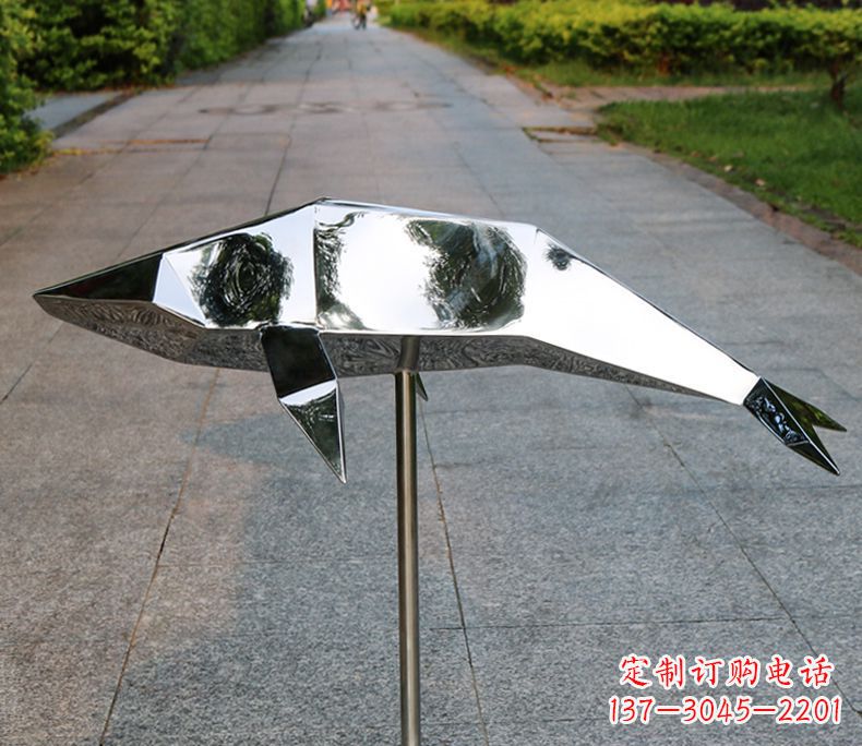 海南不锈钢抽象海豚雕塑112