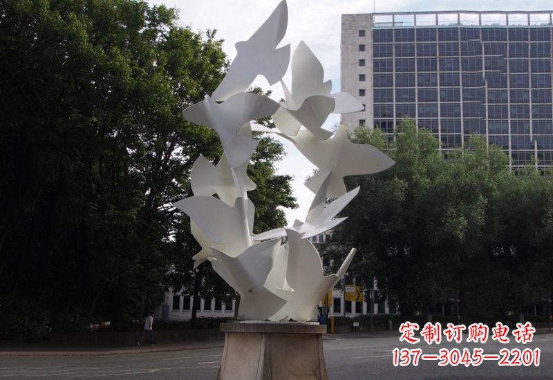 海南不锈钢抽象和平鸽雕塑