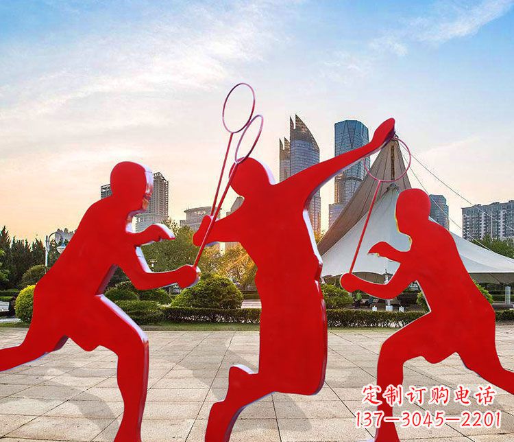 海南羽毛球雕塑以不锈钢为原料的精美艺术品
