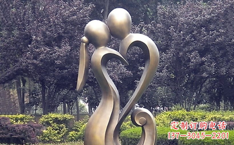 海南不锈钢抽象情侣公园雕塑