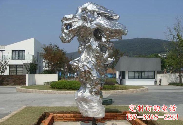 海南不锈钢抽象太湖石雕塑