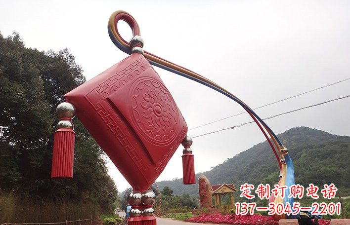 海南不锈钢抽象中国结拱门