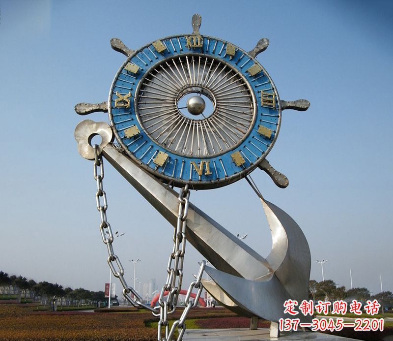 海南不锈钢船舵雕塑展现精湛工艺