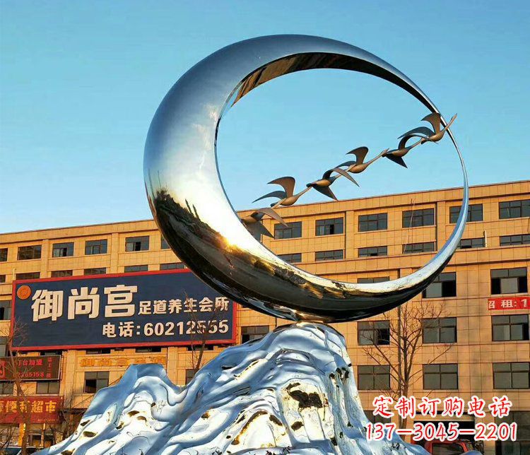 海南不锈钢大雁雕塑精美的艺术之作