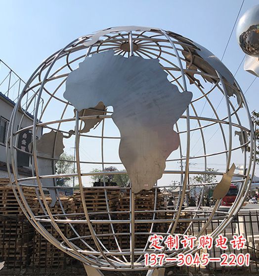 海南不锈钢地球仪雕塑精美的艺术作品