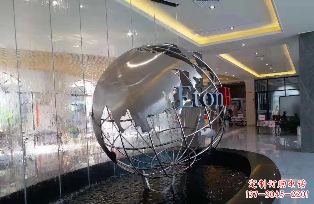 海南不锈钢地球仪喷泉雕塑1