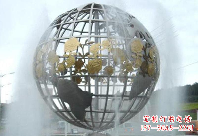 海南不锈钢地球仪喷泉雕塑