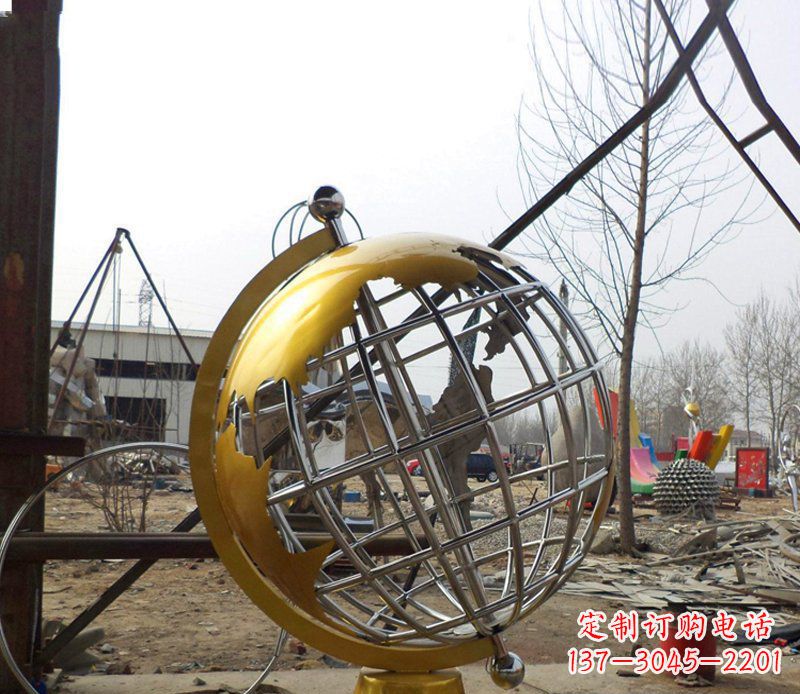 海南不锈钢地球仪学校雕塑