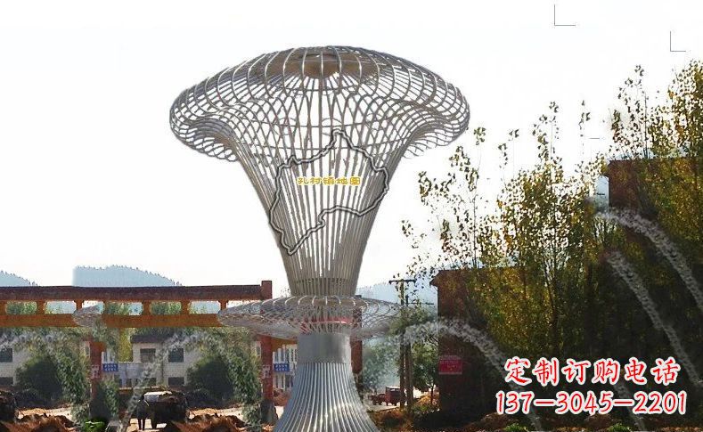 海南不锈钢地图标志城市景观雕塑