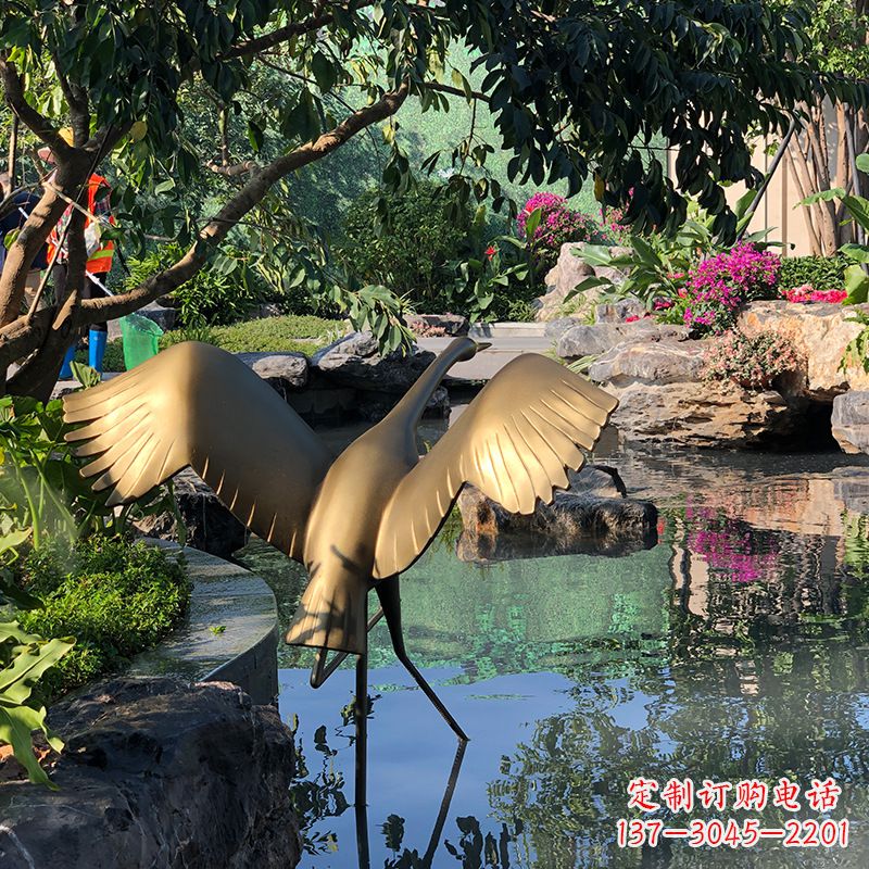 海南不锈钢动物鹤雕塑