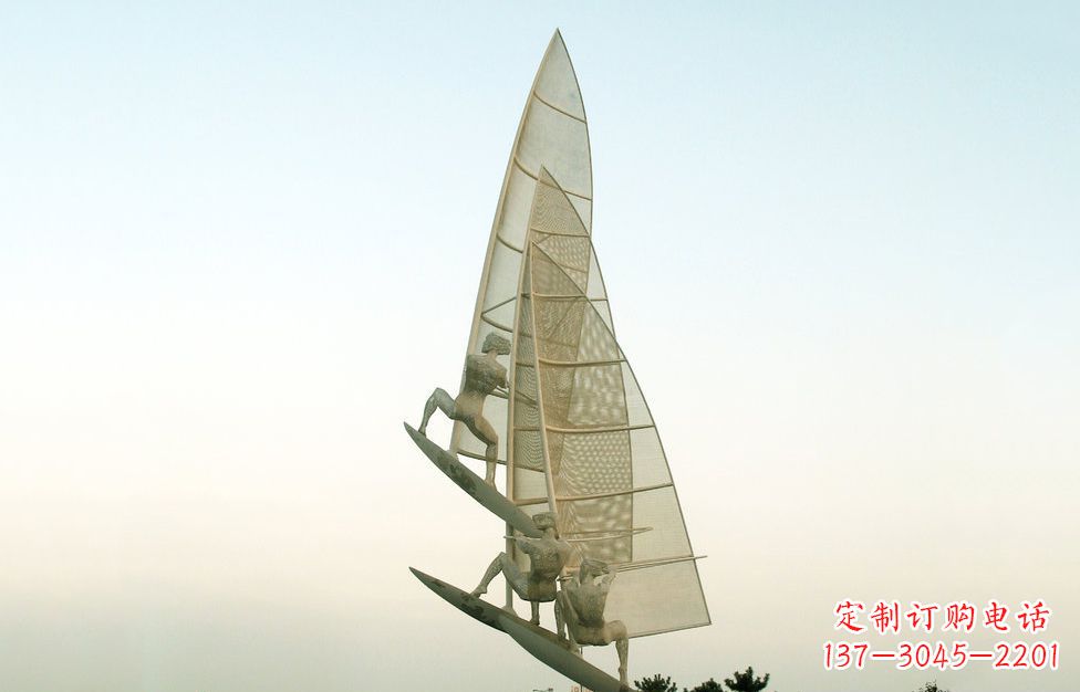 海南不锈钢帆船比赛广场景观雕塑