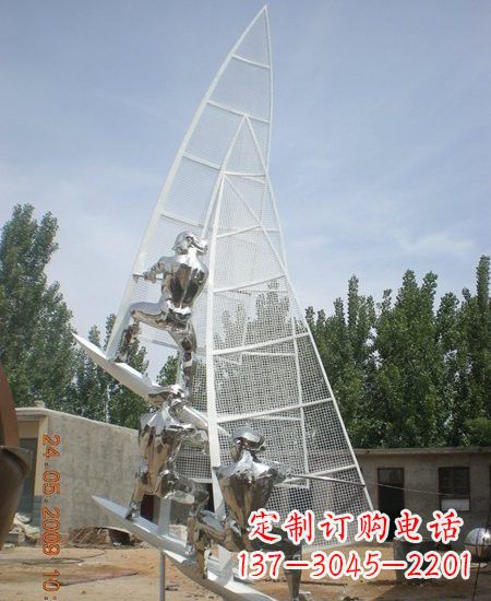 海南不锈钢帆船雕塑