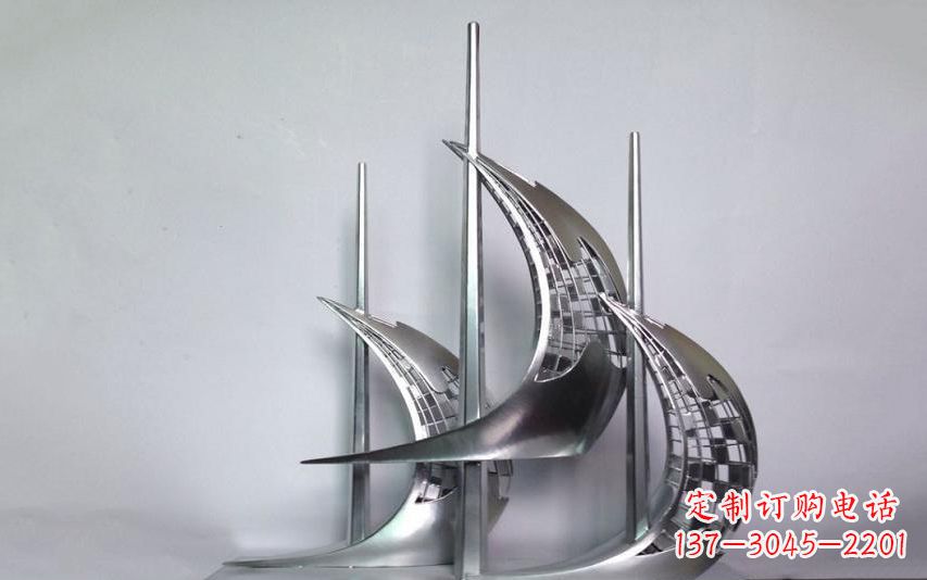 海南不锈钢帆船景观雕塑