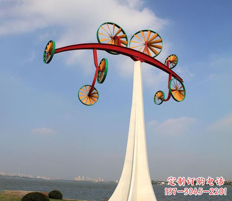 海南不锈钢风车烤漆雕塑