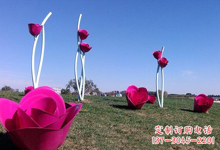 海南不锈钢玫瑰雕塑美丽的艺术之作
