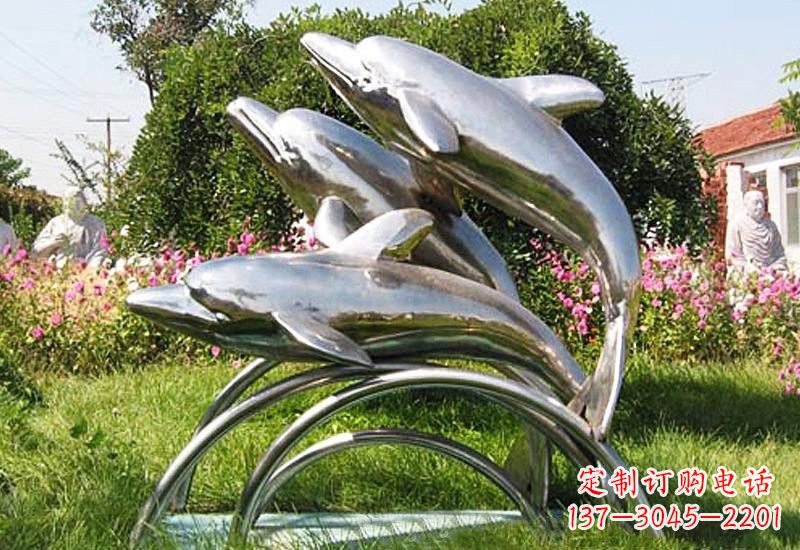 海南不锈钢海豚雕塑——点亮公园的精灵
