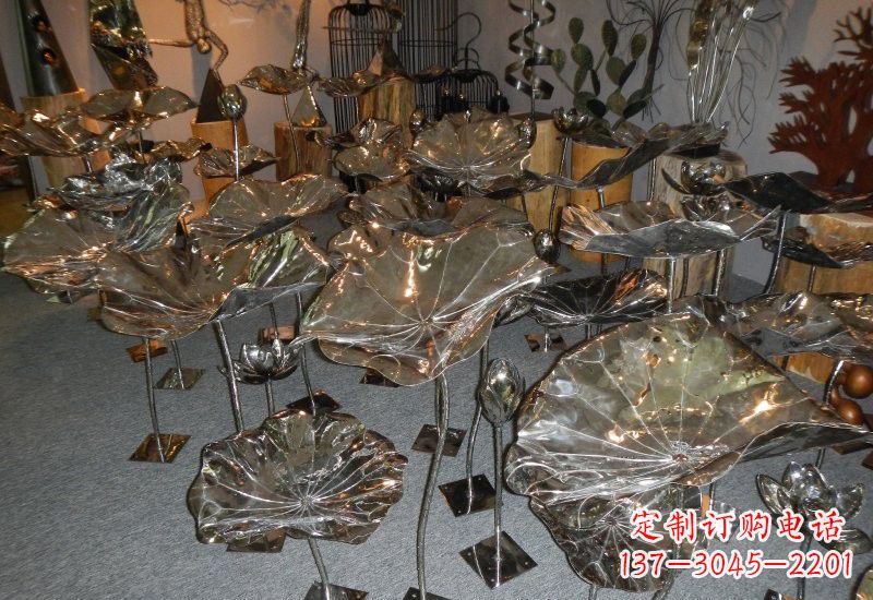 海南不锈钢荷叶雕塑——缔造美丽公园