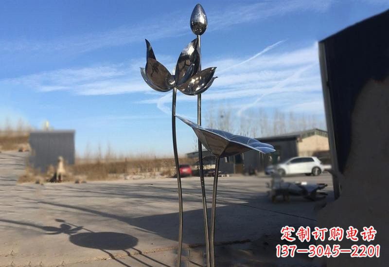 海南不锈钢荷花雕塑精美的艺术瑰宝