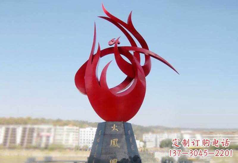 海南凤凰雕塑——点缀不锈钢公园
